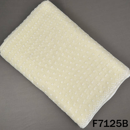 Thread Embroidered Kota Cotton Fabric - F7125