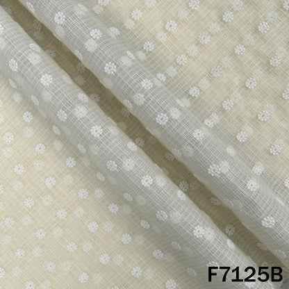 Thread Embroidered Kota Cotton Fabric - F7125