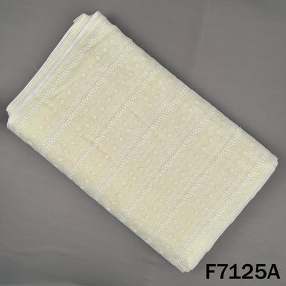 Thread Embroidered Kota Cotton Fabric - F7125