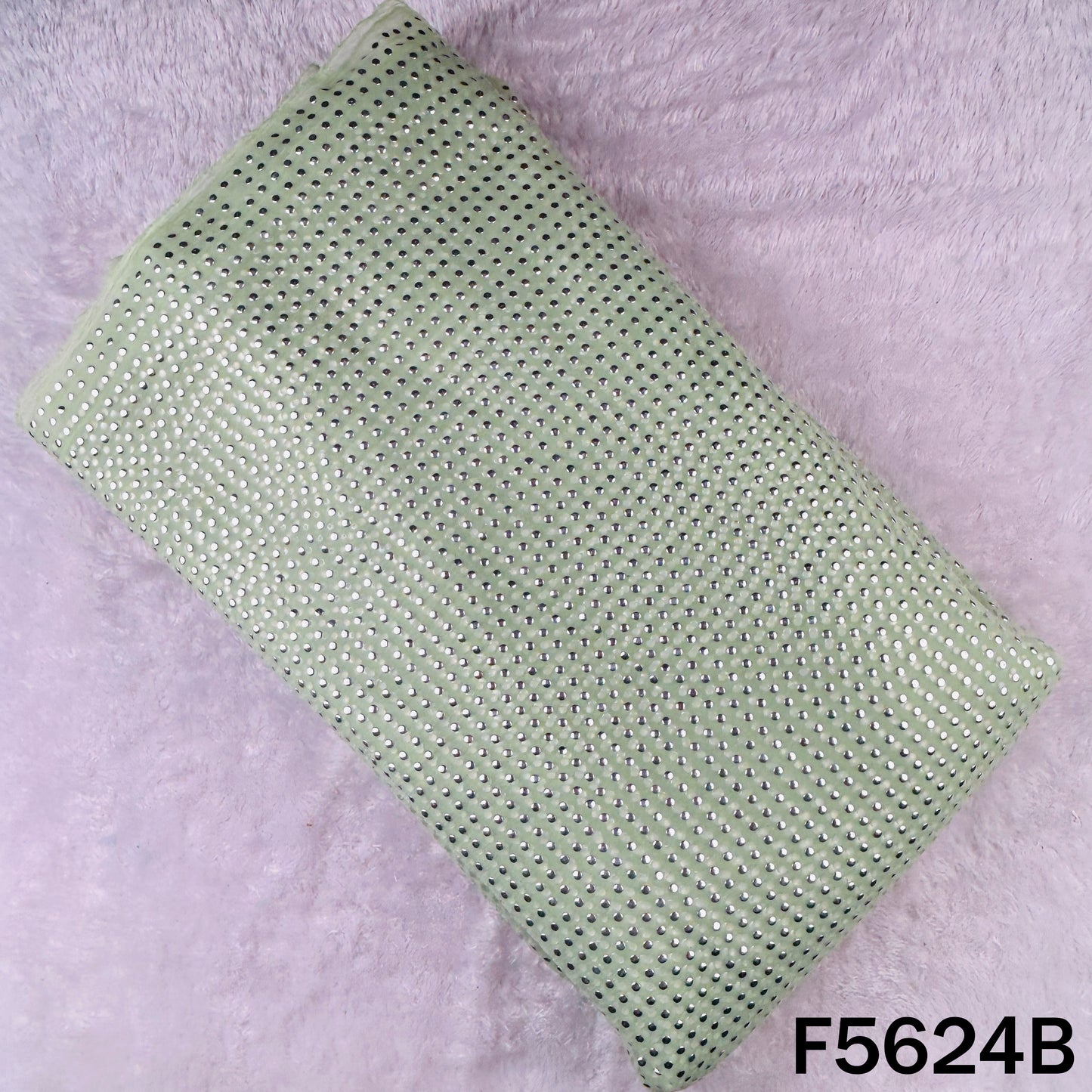 Dew Drops Pasted Mukaish Work Georgette Fabric - F5624