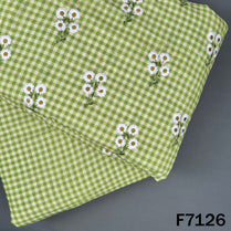 Thread Embroidered Linen Fabric - F7126