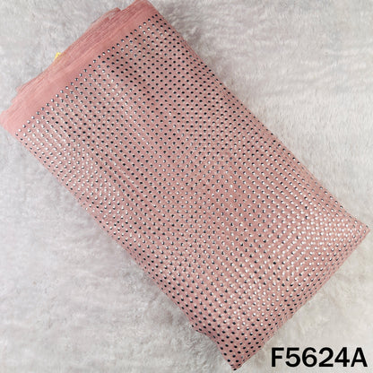 Dew Drops Pasted Mukaish Work Georgette Fabric - F5624