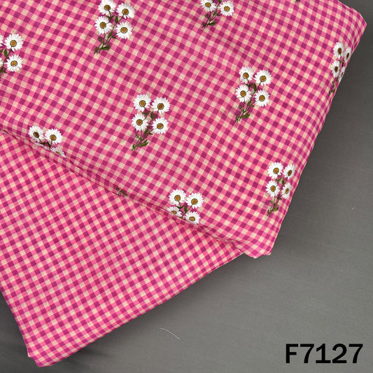 Thread Embroidered Linen Fabric - F7127