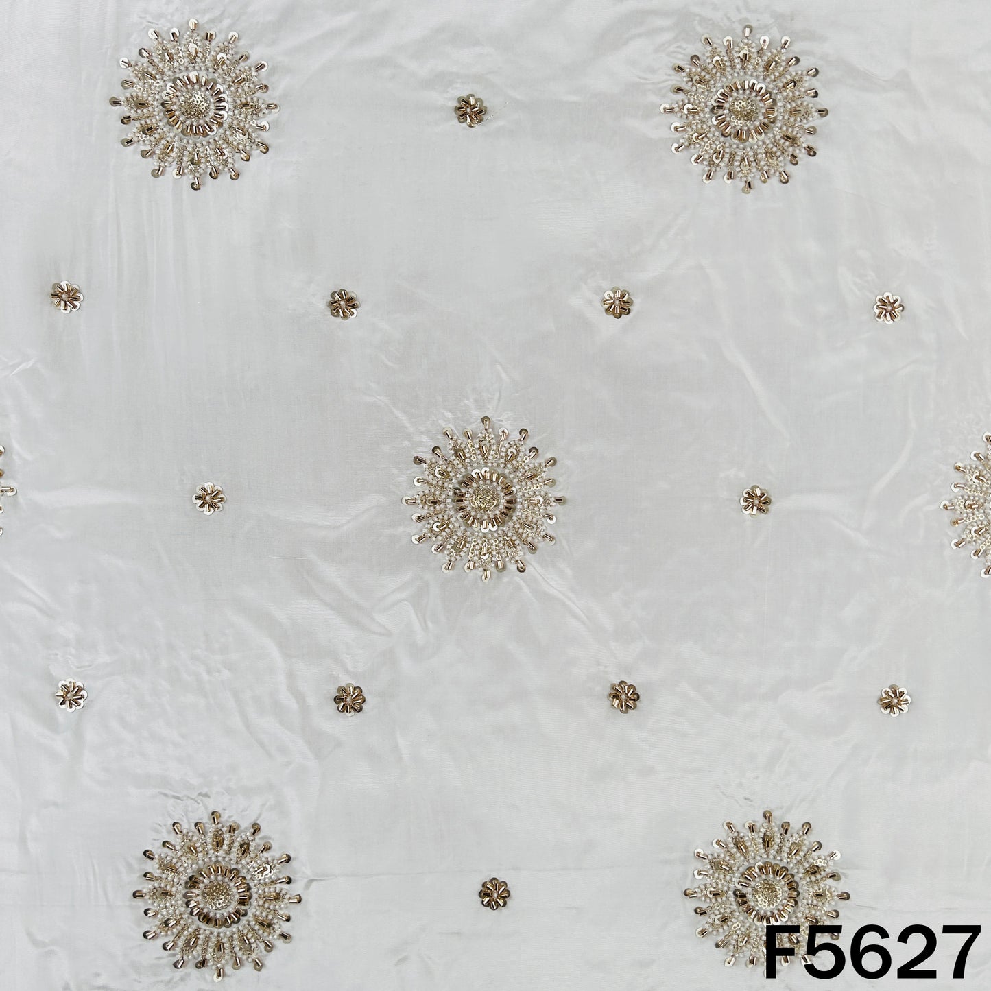 Dyeable Cut Dana Zari Sequins Work Crepe Fabric - F5627