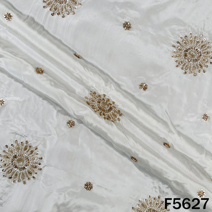 Dyeable Cut Dana Zari Sequins Work Crepe Fabric - F5627