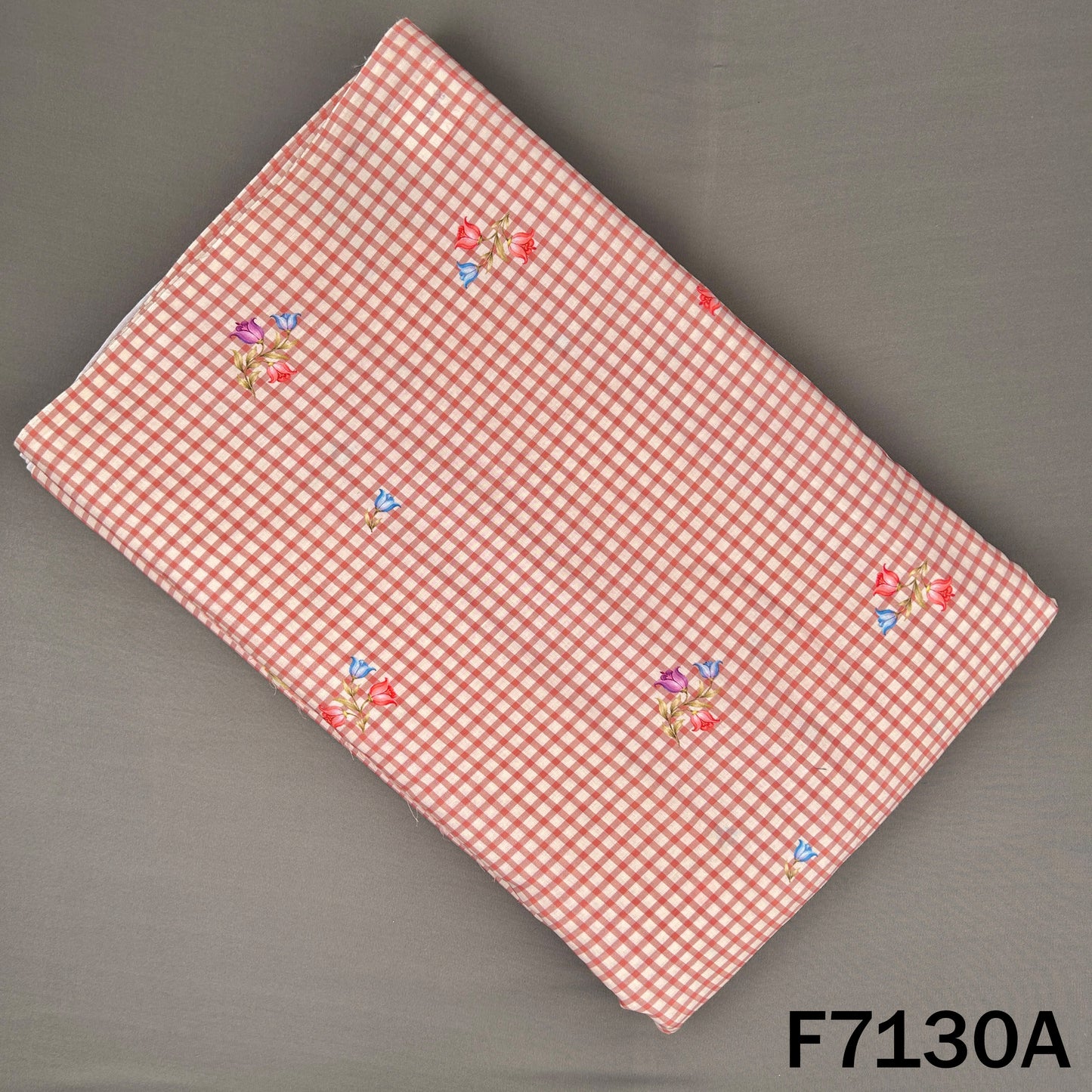 Check Print Cambric Cotton Fabric - F7130
