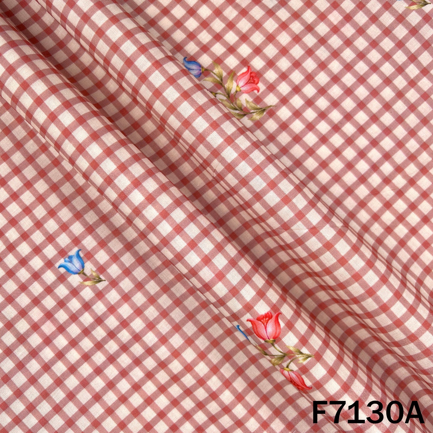 Check Print Cambric Cotton Fabric - F7130
