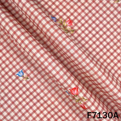 Check Print Cambric Cotton Fabric - F7130