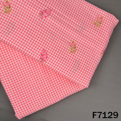 Check Print Cambric Cotton Fabric - F7129