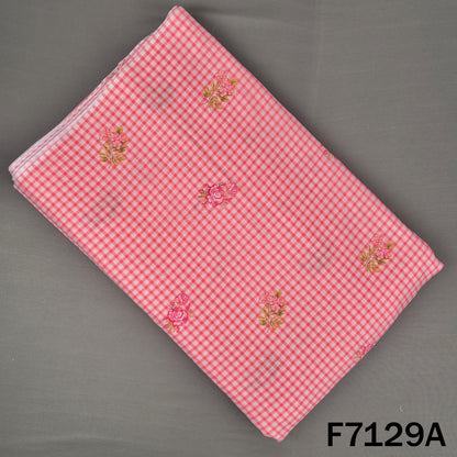 Check Print Cambric Cotton Fabric - F7129