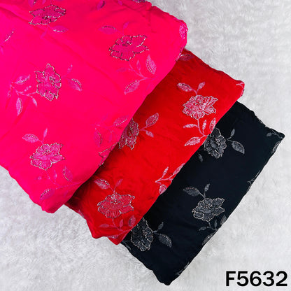 Cut Dana Sequins Work Chinnon Chiffon Fabric - F5632