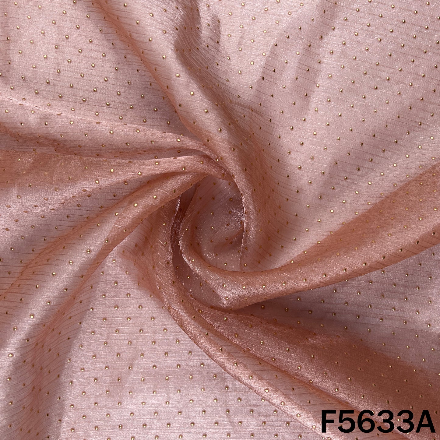 Dew Drops Self Stripes shiny organza Fabric - F5633