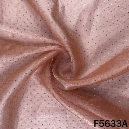 Dew Drops Self Stripes shiny organza Fabric - F5633