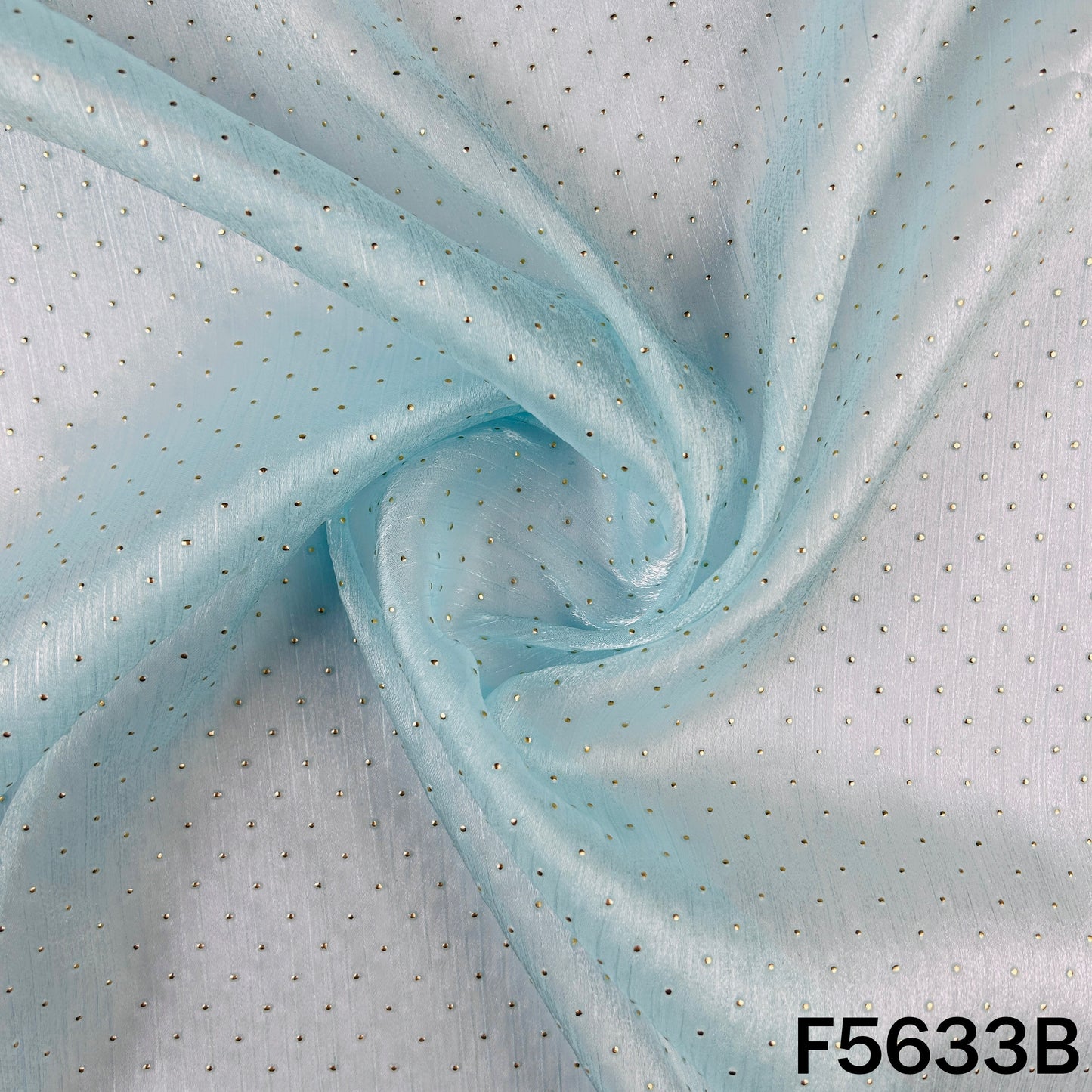 Dew Drops Self Stripes shiny organza Fabric - F5633