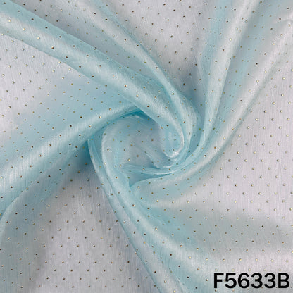 Dew Drops Self Stripes shiny organza Fabric - F5633