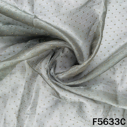 Dew Drops Self Stripes shiny organza Fabric - F5633