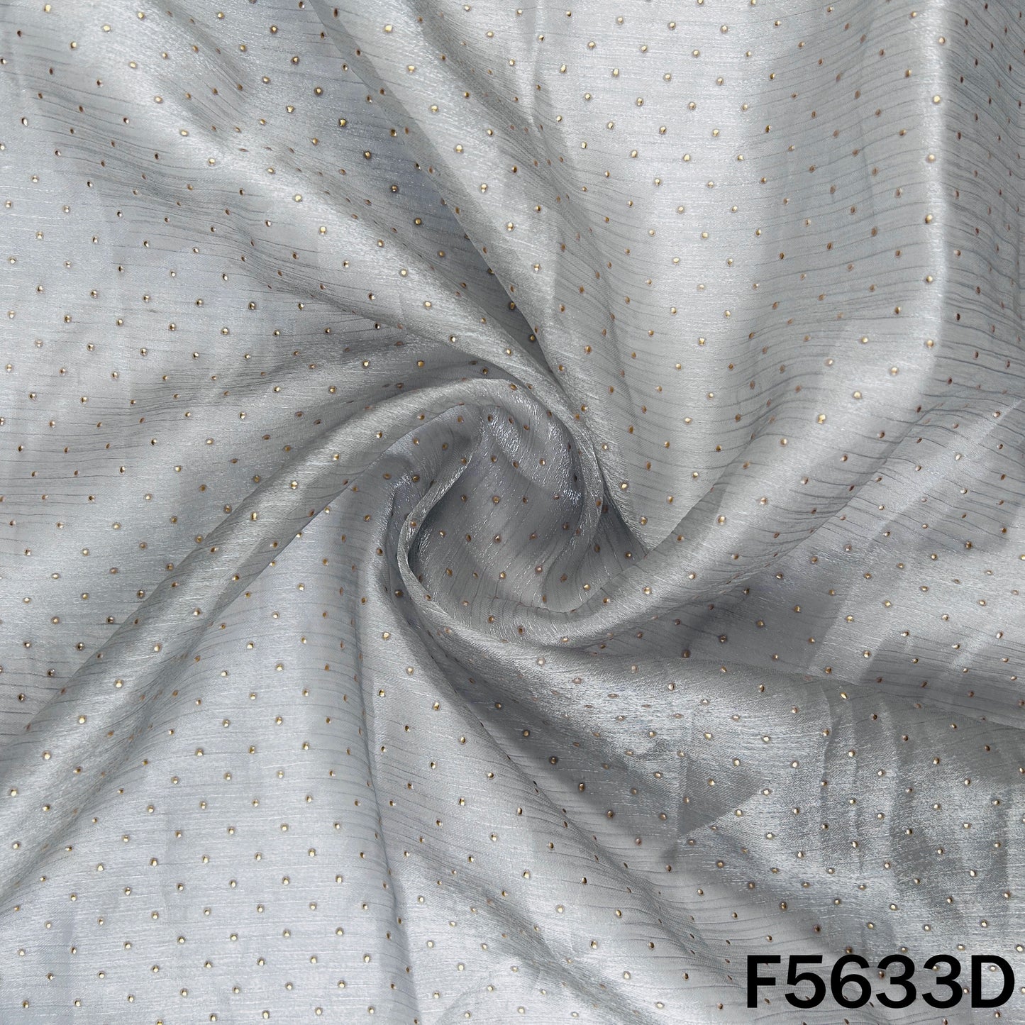 Dew Drops Self Stripes shiny organza Fabric - F5633