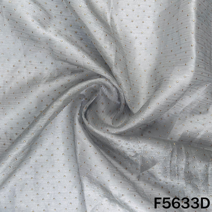 Dew Drops Self Stripes shiny organza Fabric - F5633