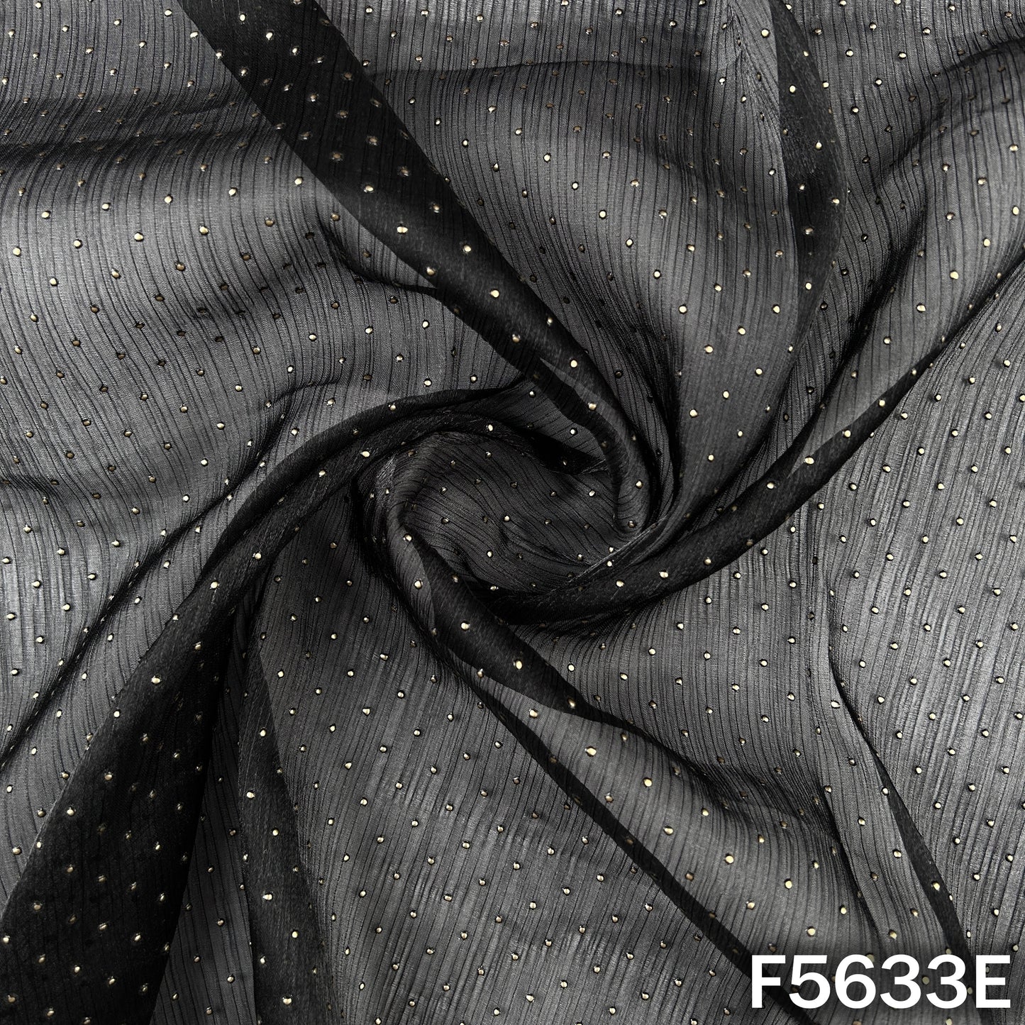 Dew Drops Self Stripes shiny organza Fabric - F5633