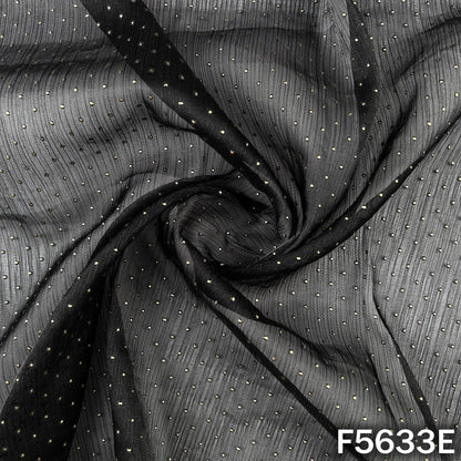 Dew Drops Self Stripes shiny organza Fabric - F5633