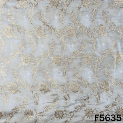 Dyeable Zari Work Modal Satin Fabric - F5635