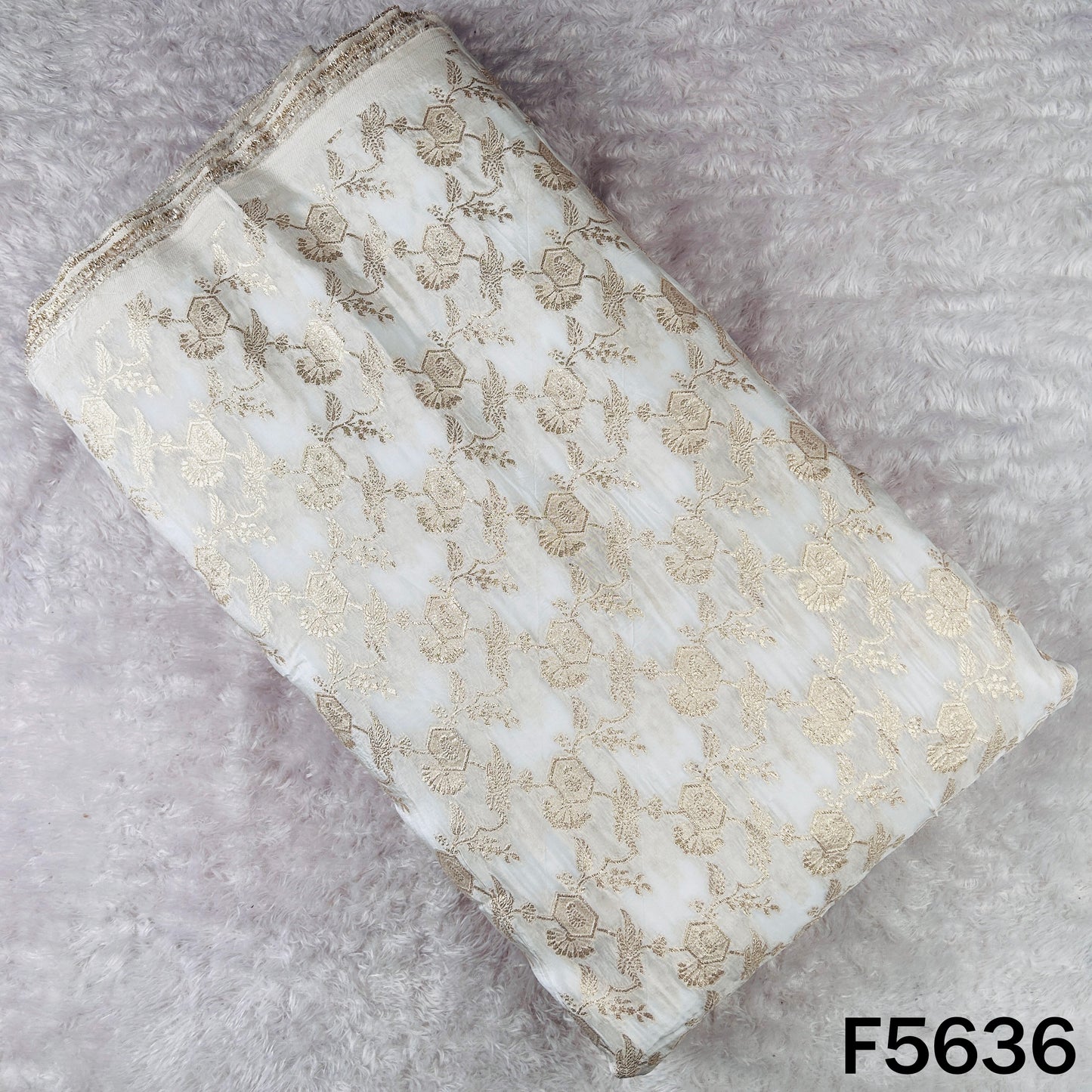 Dyeable Zari Work Modal Satin Fabric - F5636