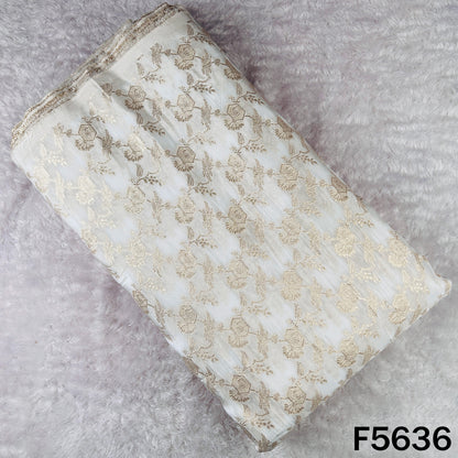 Dyeable Zari Work Modal Satin Fabric - F5636