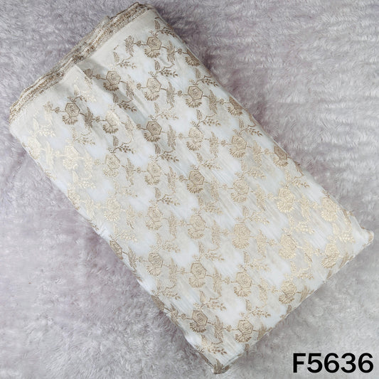 Dyeable Zari Work Modal Satin Fabric - F5636