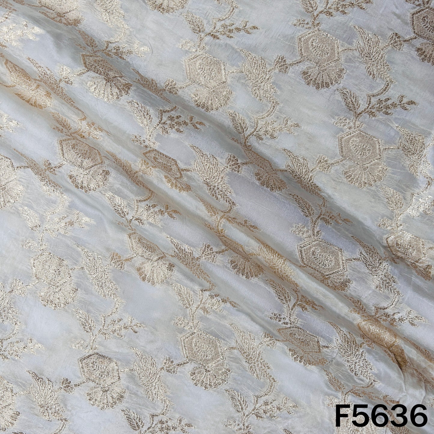 Dyeable Zari Work Modal Satin Fabric - F5636
