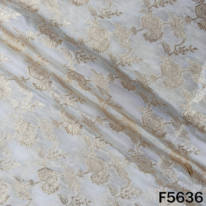Dyeable Zari Work Modal Satin Fabric - F5636