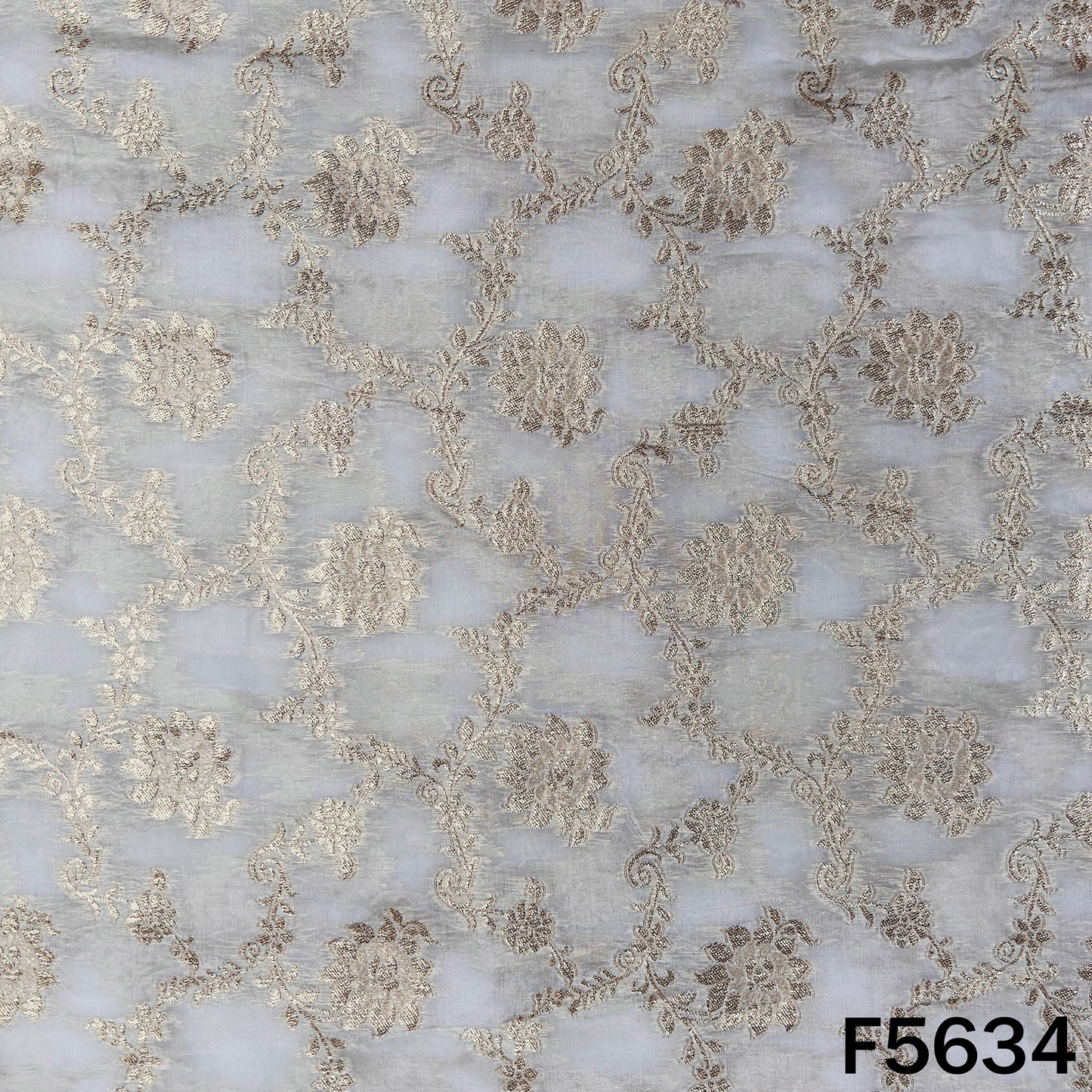 Dyeable Zari Work Shimmer Tissue Fabric - F5634