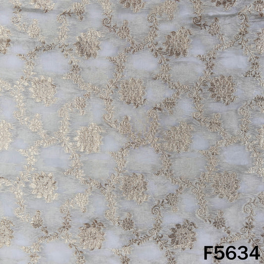 Dyeable Zari Work Shimmer Tissue Fabric - F5634
