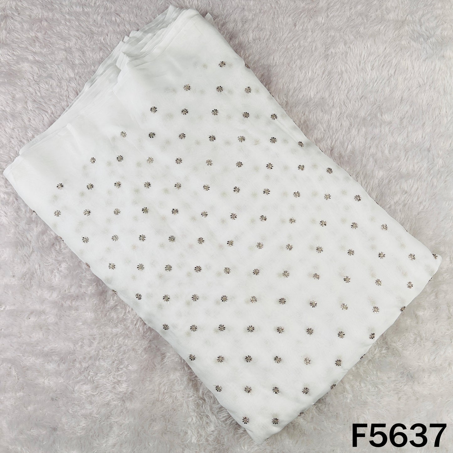 Dyeable Cut Dana Zari Work Organza Fabric - F5637