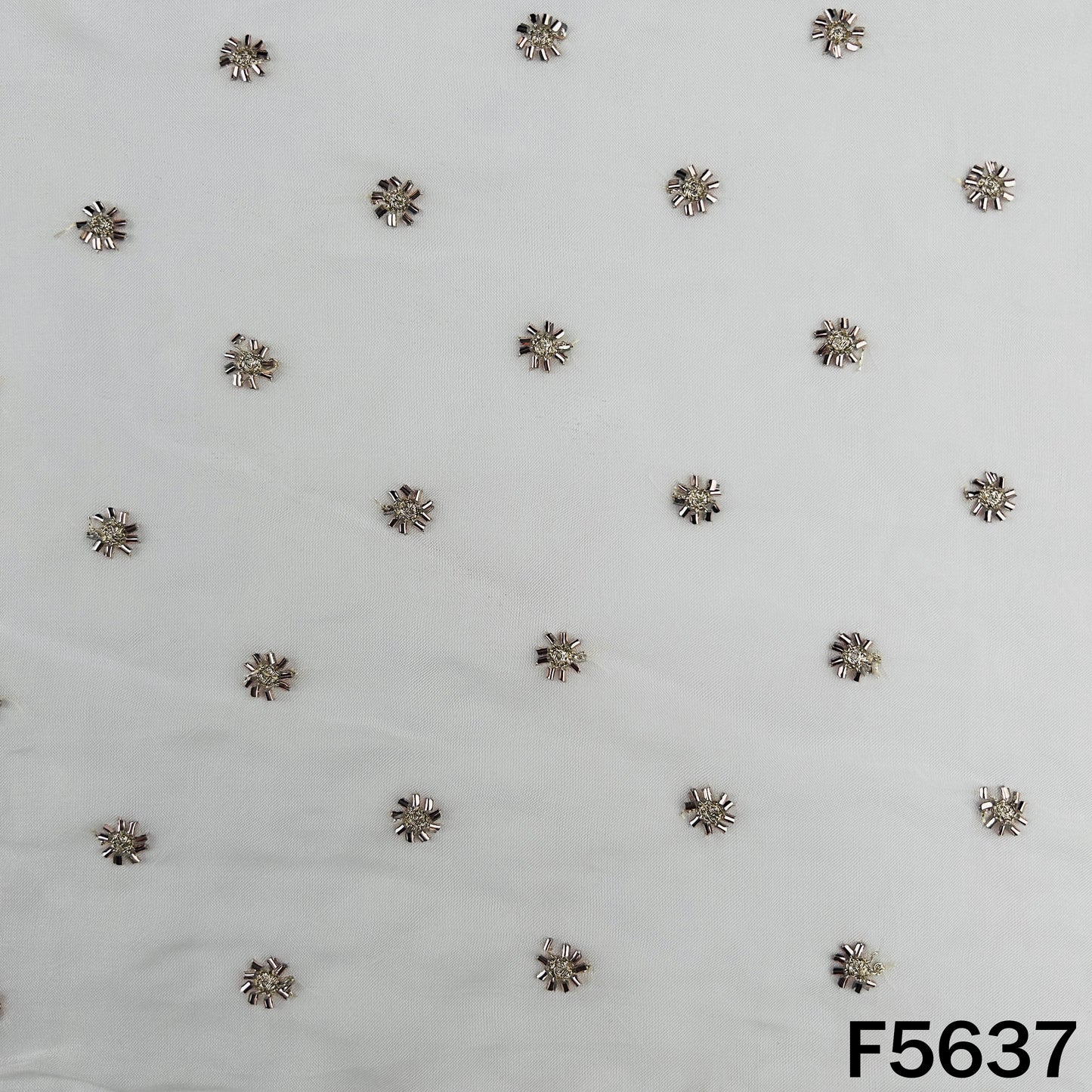 Dyeable Cut Dana Zari Work Organza Fabric - F5637
