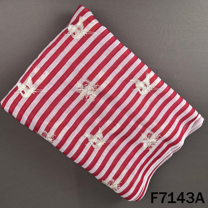 Thread Embroidered Linen Fabric - F7143