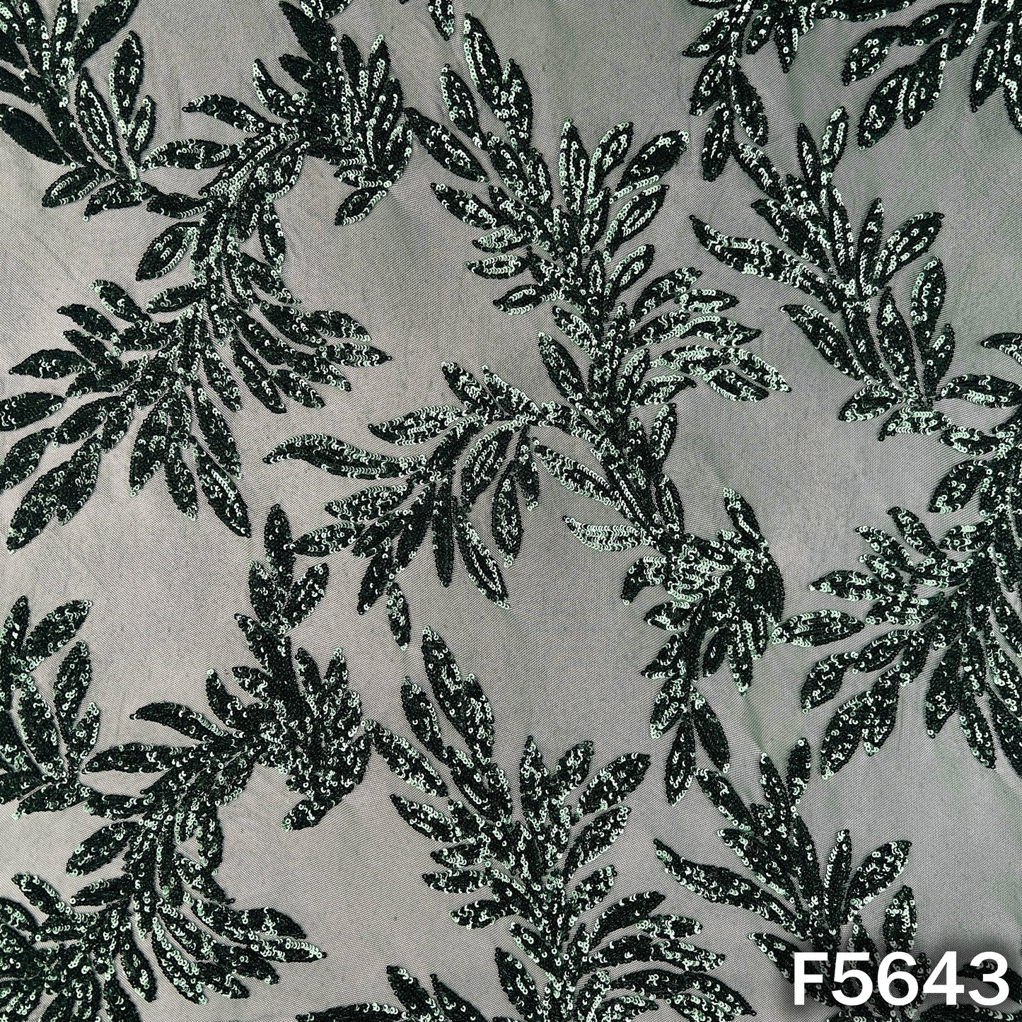 Sequins Work Lycra Net Fabric - F5643