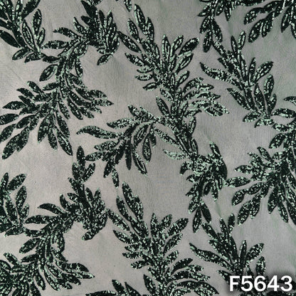Sequins Work Lycra Net Fabric - F5643