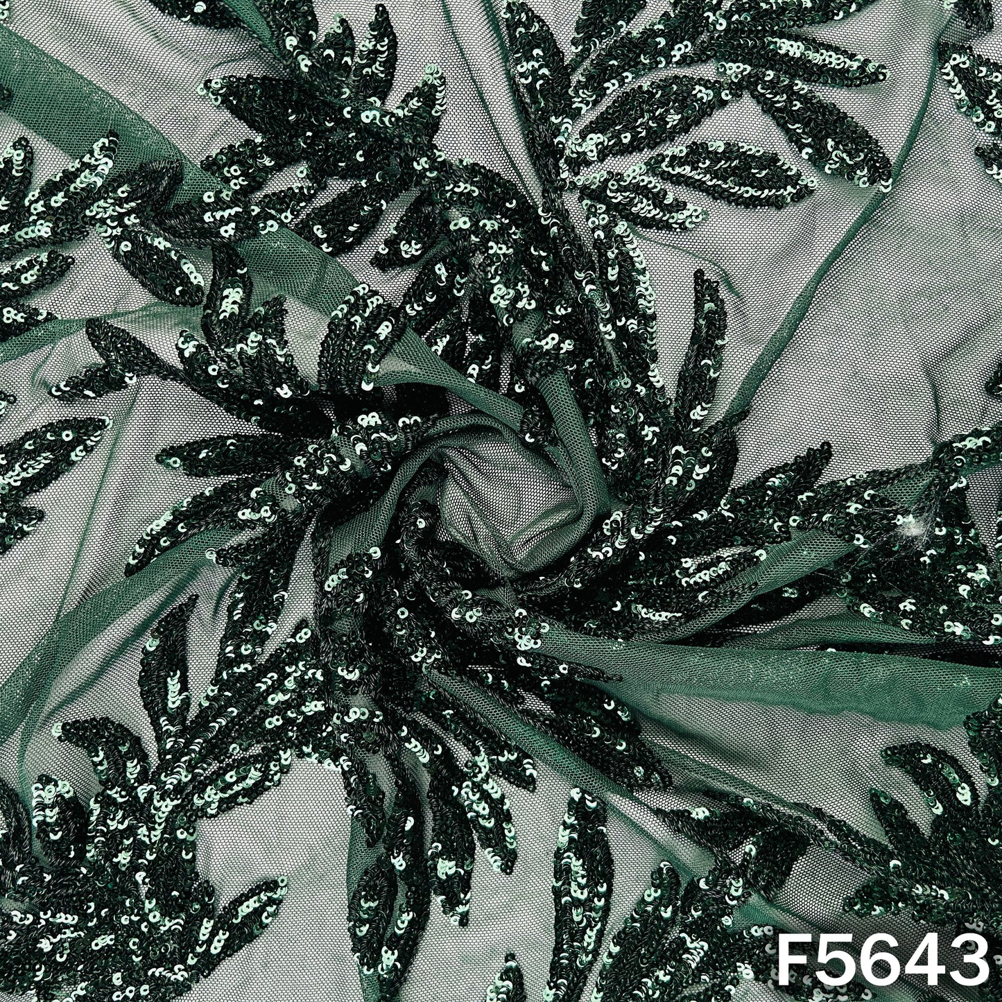 Sequins Work Lycra Net Fabric - F5643