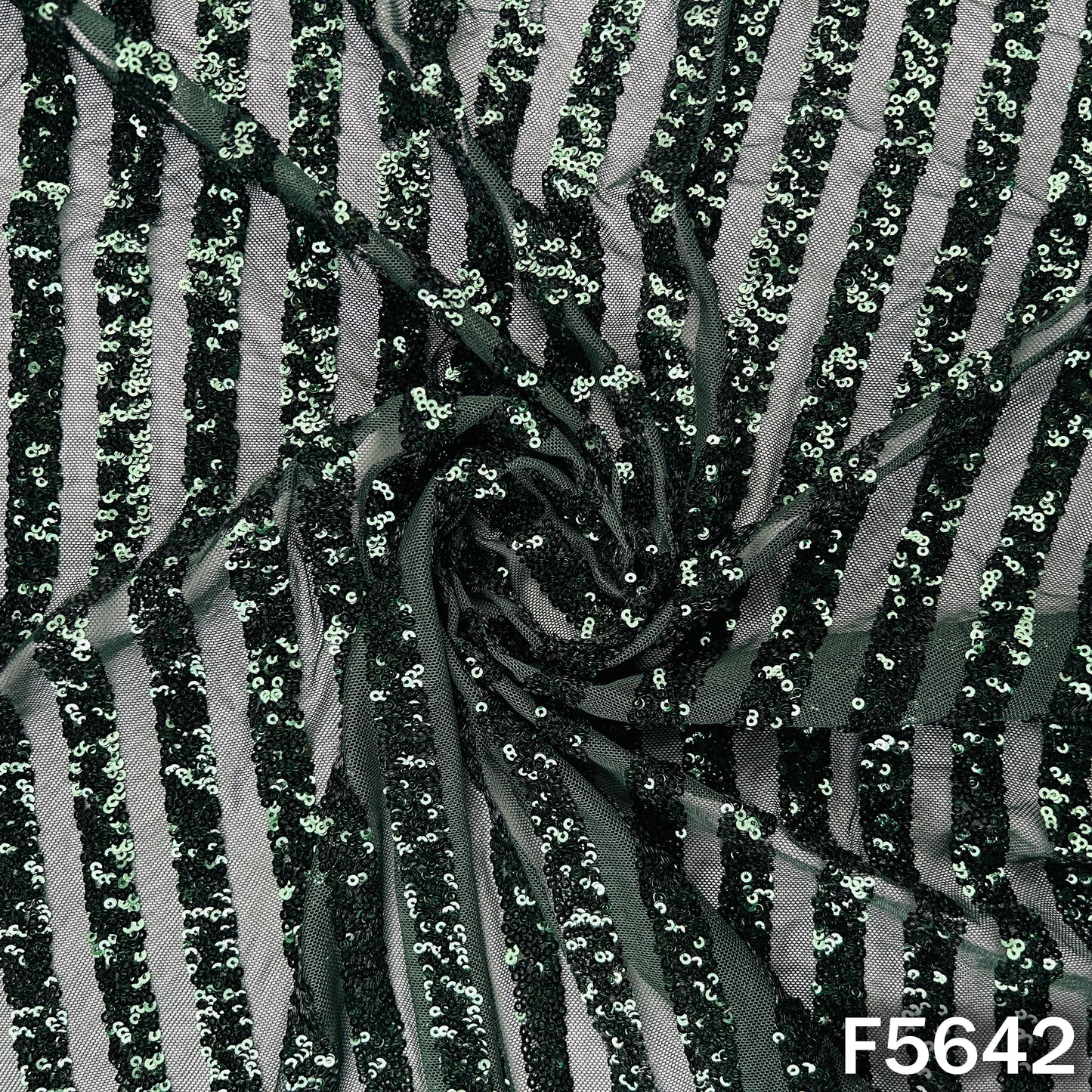 Sequins Work Lycra Net Fabric - F5642