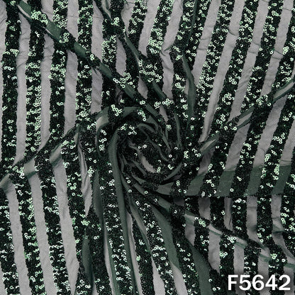 Sequins Work Lycra Net Fabric - F5642