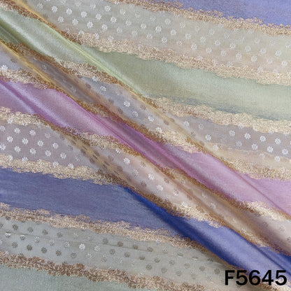 Zari Work Self Jacquard Tissue Fabric - F5645