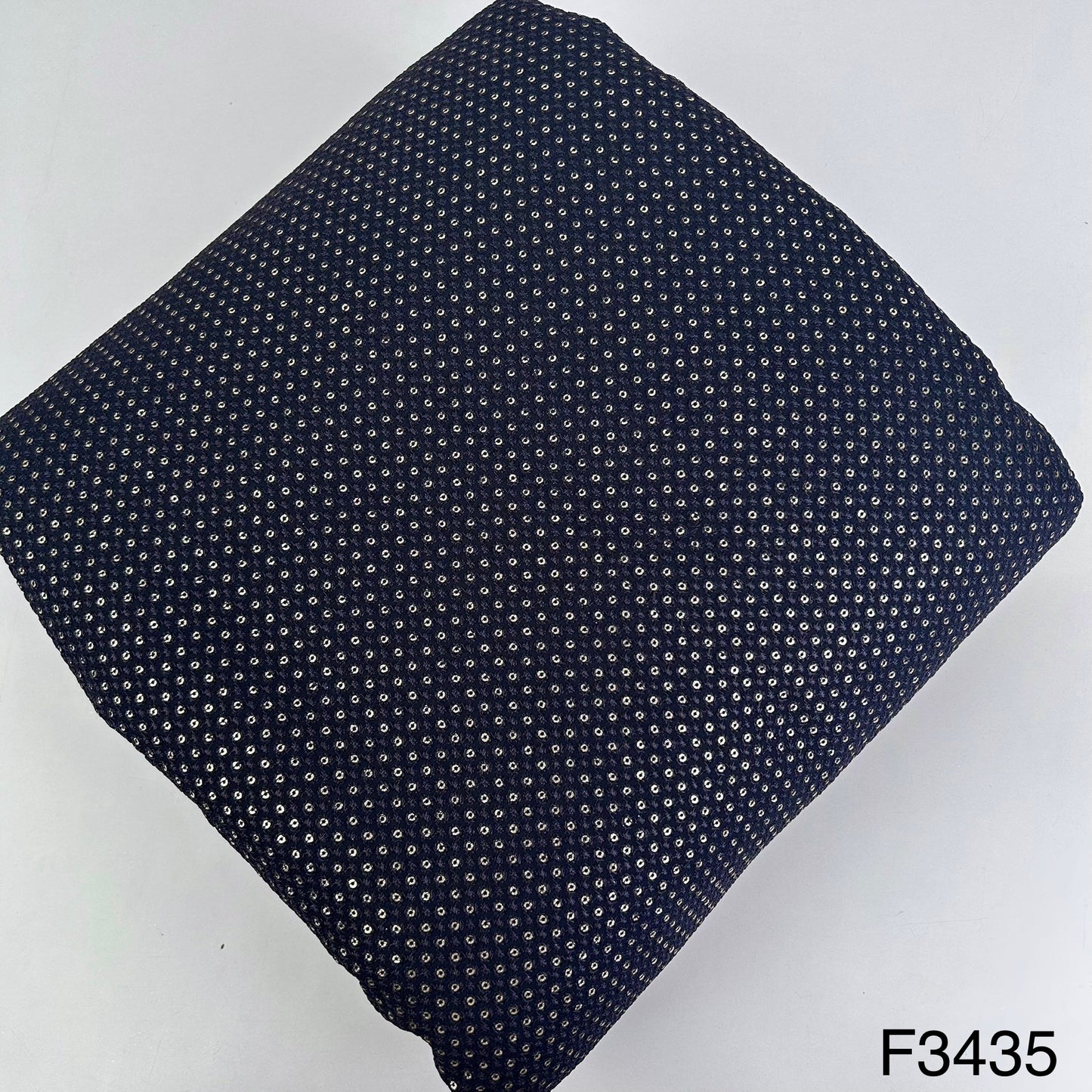 Thread Sequins Embroidered Georgette Fabric-F3435