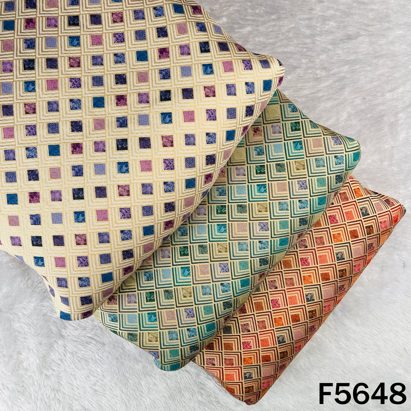 Zari Work Printed Tissue Fabric - F5648
