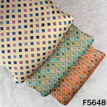 Zari Work Printed Tissue Fabric - F5648