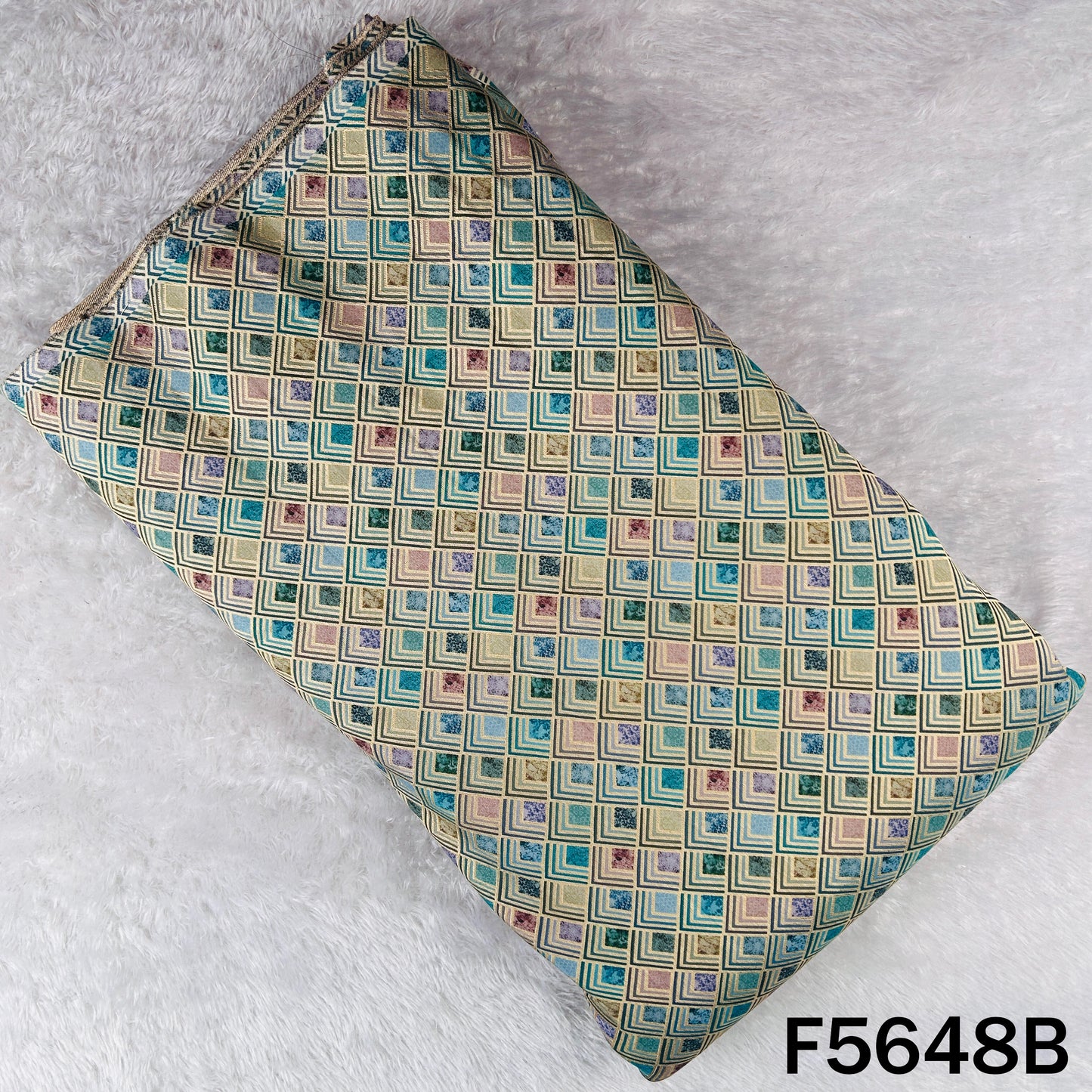 Zari Work Printed Tissue Fabric - F5648