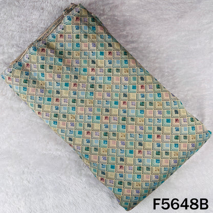 Zari Work Printed Tissue Fabric - F5648