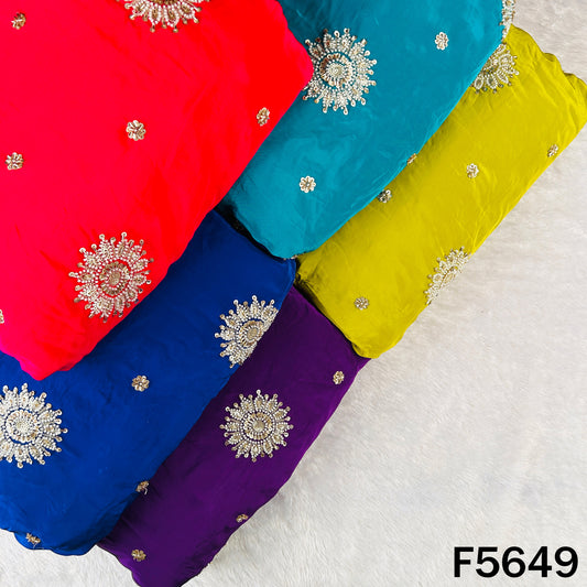 Cut Dana Zari Sequins Work Crepe Fabric - F5649