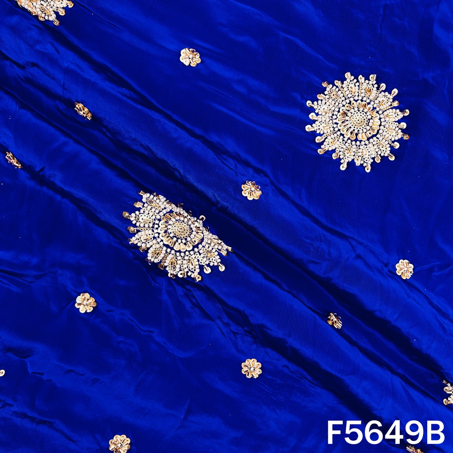 Cut Dana Zari Sequins Work Crepe Fabric - F5649