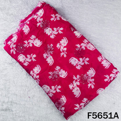Digital Print Thread Sequins Work Chinnon Chiffon Fabric - F5651