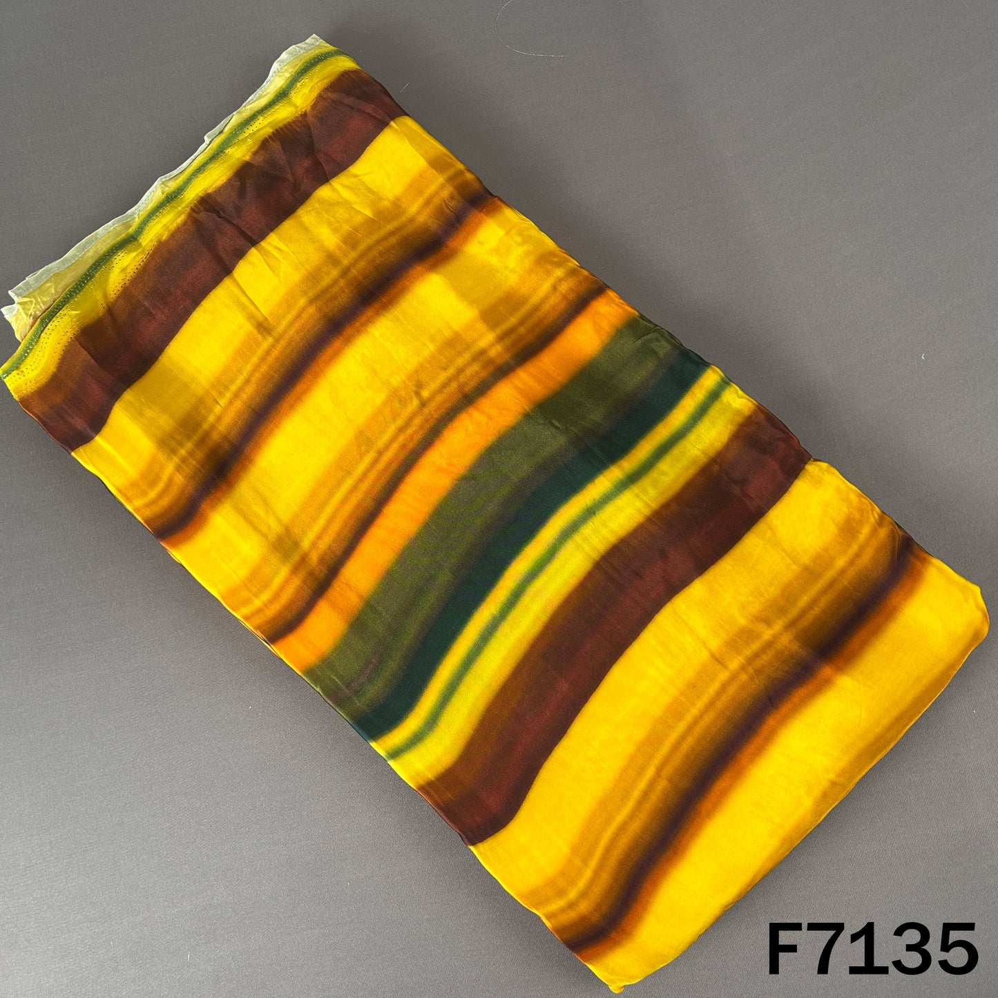 Multicolor Stripes Crepe Fabric - F7135